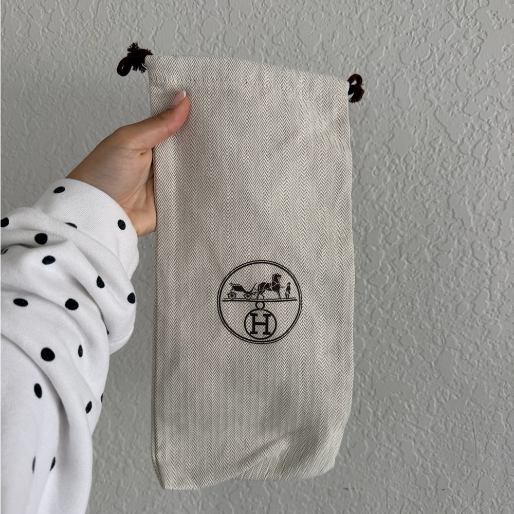 Authentic Hermès Beige Drawstring Dust Bag